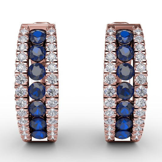 Fana Channel Setting Wide Hoop Earring