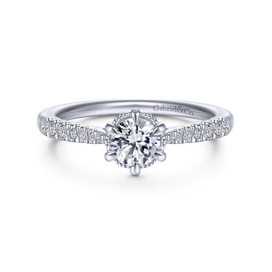 Gabriel & Co. 14k White Gold Contemporary Straight Engagement Ring