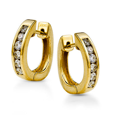 Simon G Fashion Huggie Hoop Earrings In 18K Gold With Diamonds (Yellow)
