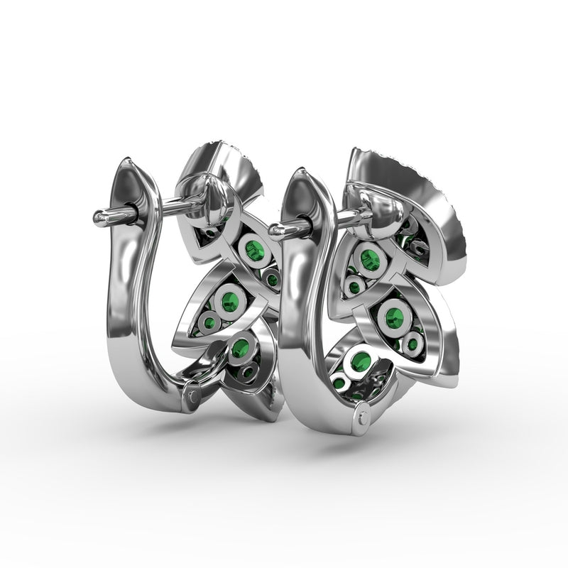 Fana Glam Galore Emerald and Diamond Leaf Earrings