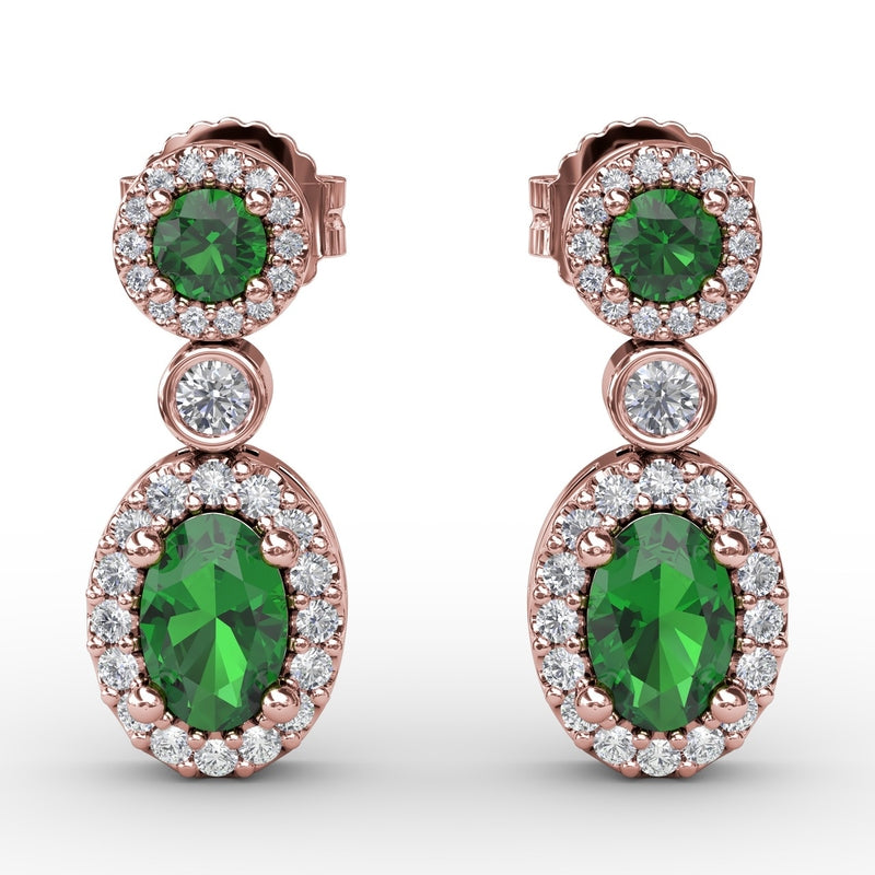 Fana Set the Scene Emerald and Diamond Dangle Earrings