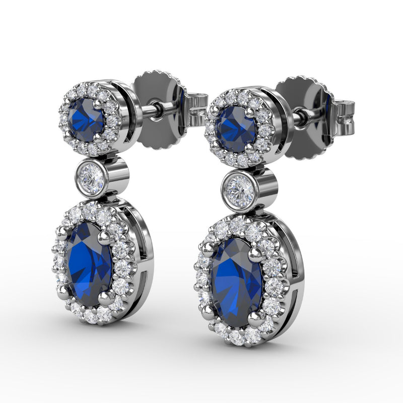 Fana Set the Scene Sapphire and Diamond Dangle Earrings