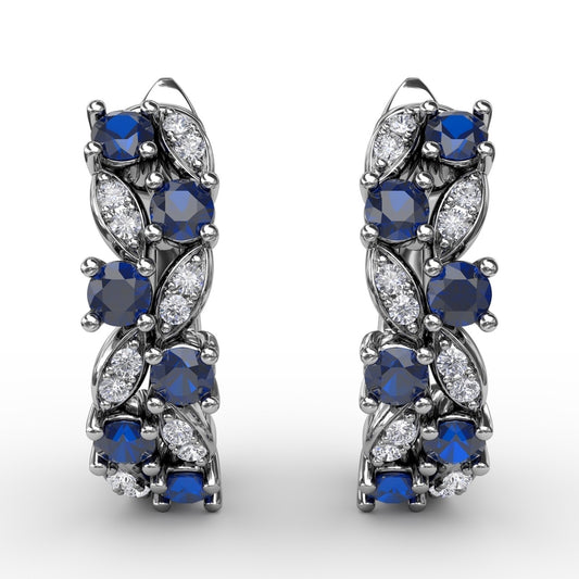 Fana Clustered Sapphire and Diamond Earrings