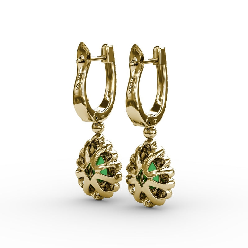 Fana Pear-Shaped Emerald and Diamond Earrings
