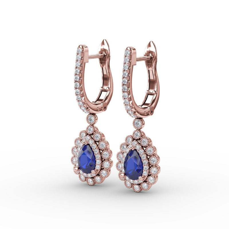 Fana Pear-Shaped Sapphire and Diamond Earrings