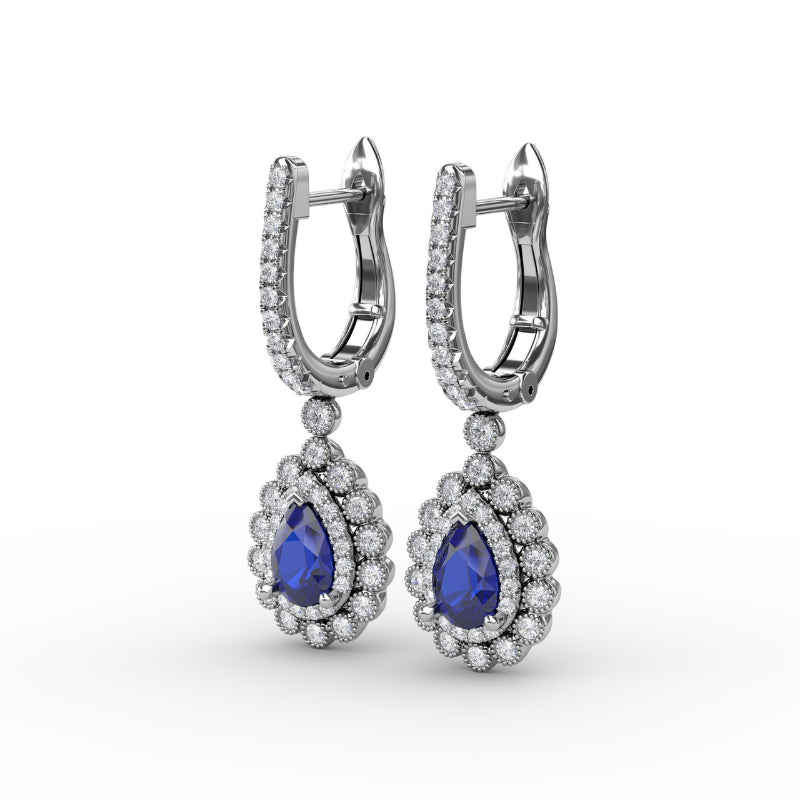Fana Pear-Shaped Sapphire and Diamond Earrings