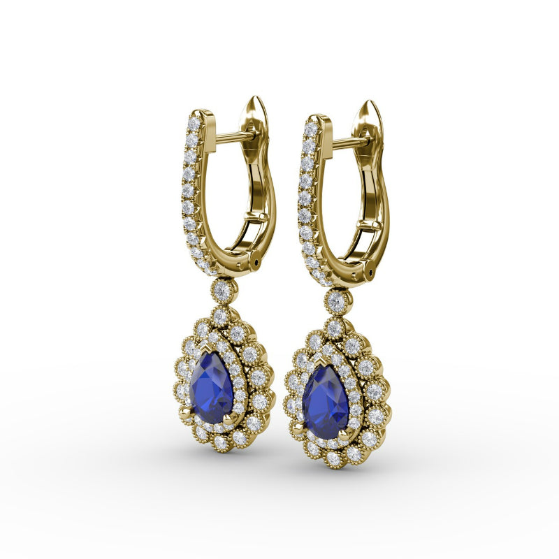 Fana Pear-Shaped Sapphire and Diamond Earrings