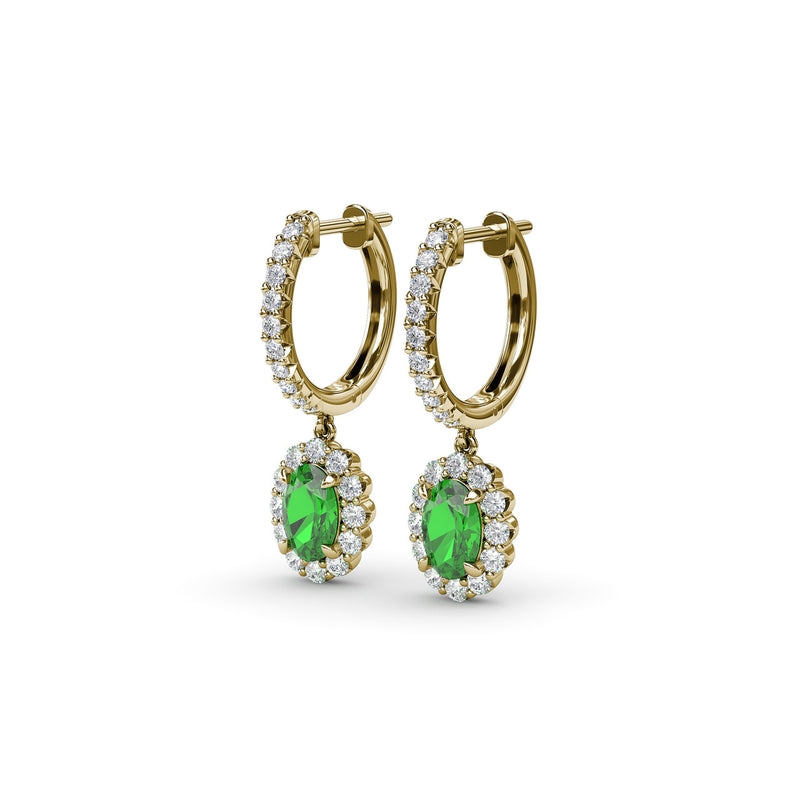 Fana Dazzling Emerald and Diamond Drop Earrings