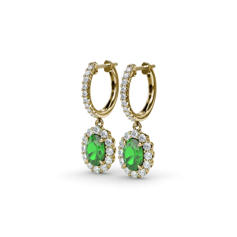 Fana Dazzling Emerald and Diamond Drop Earrings