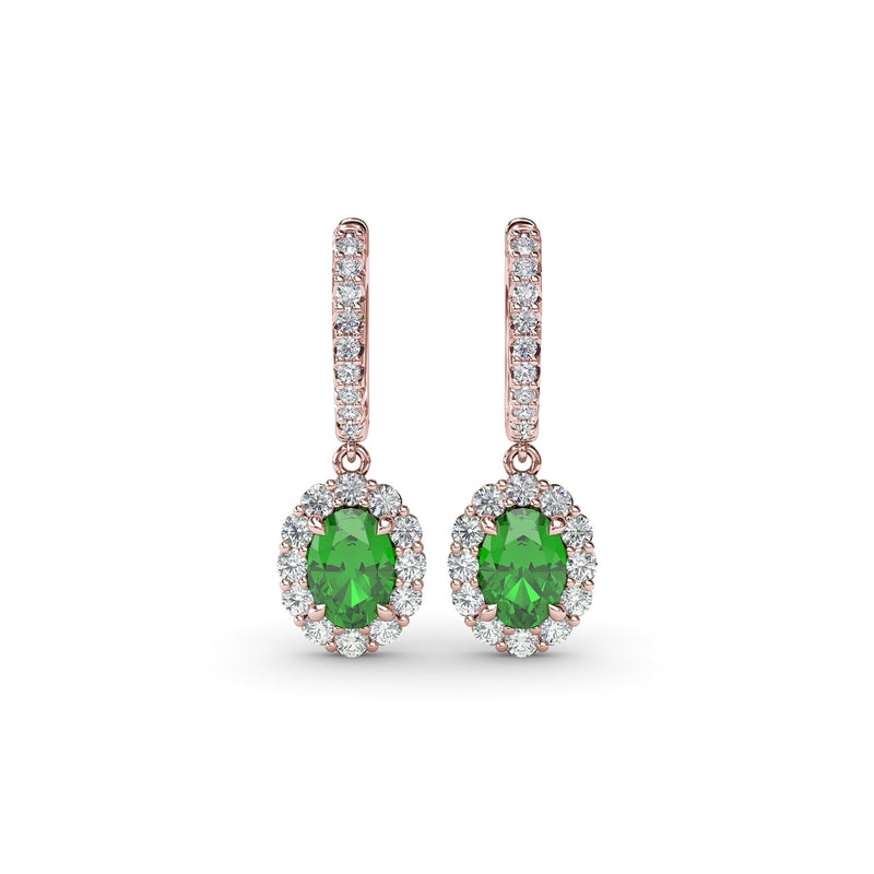 Fana Dazzling Emerald and Diamond Drop Earrings