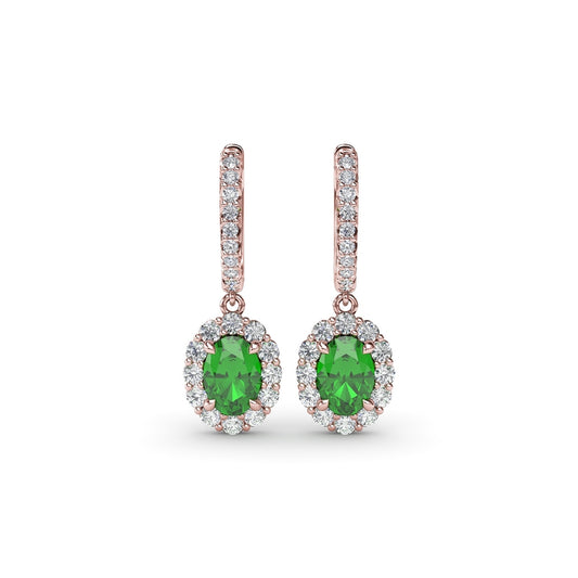 Fana Dazzling Emerald and Diamond Drop Earrings