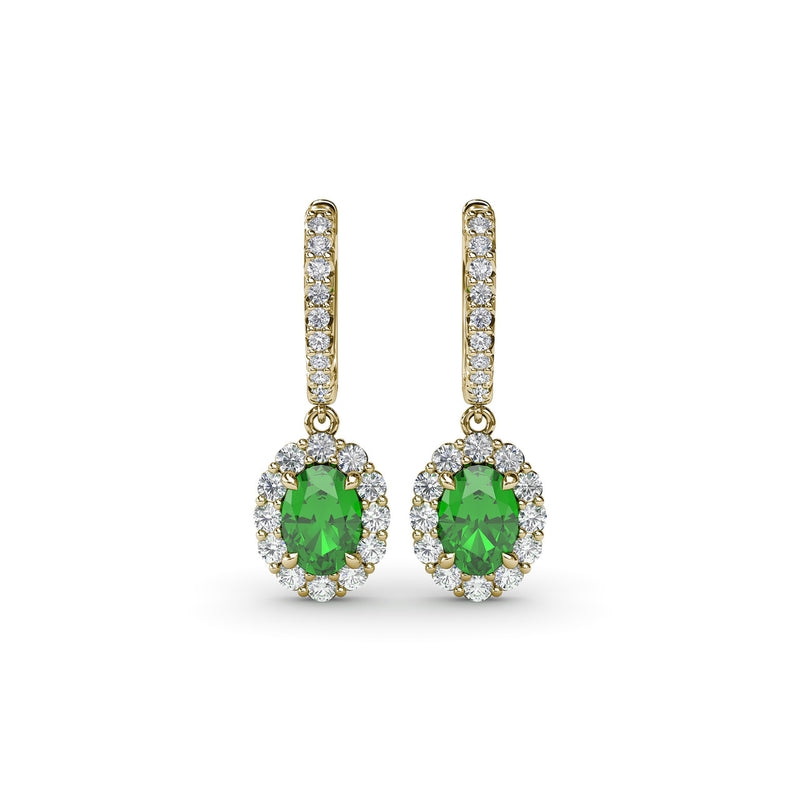 Fana Dazzling Emerald and Diamond Drop Earrings
