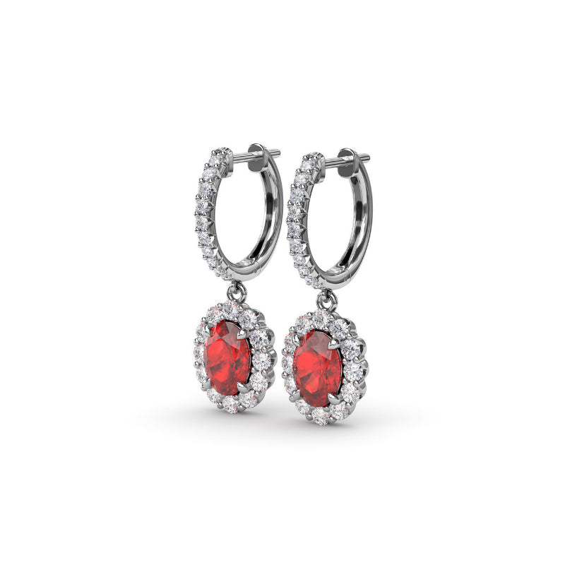 Fana Dazzling Ruby and Diamond Drop Earrings