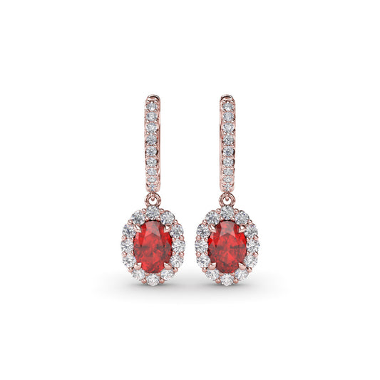 Fana Dazzling Ruby and Diamond Drop Earrings