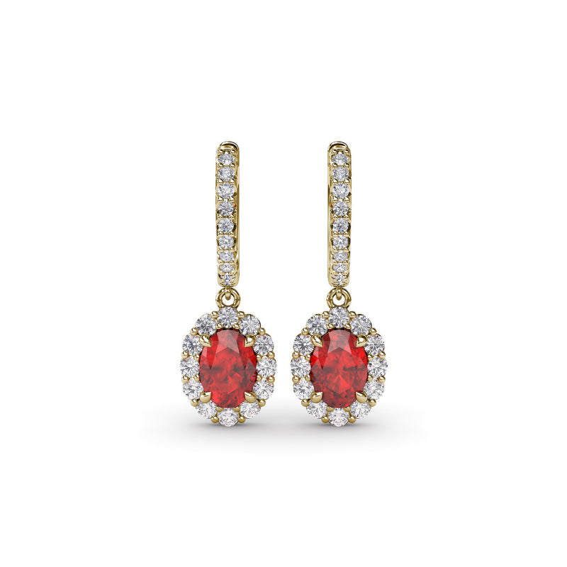 Fana Dazzling Ruby and Diamond Drop Earrings