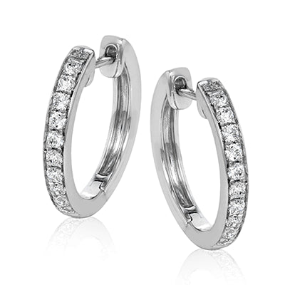 Simon G. Hoop Earring 18k Gold (White) 0.34 ct Diamond