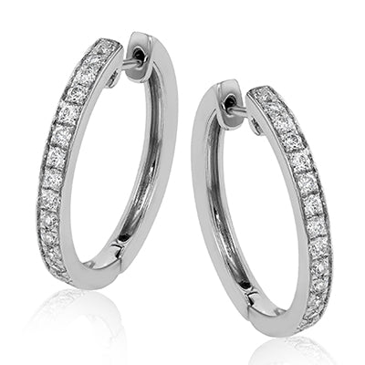 Simon G. Hoop Earring 18k Gold (White) 0.5 ct Diamond
