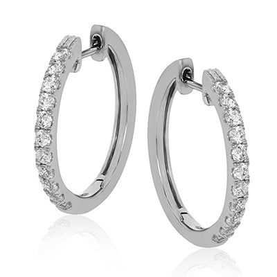 Simon G. Hoop Earring 18k Gold (White) 0.61 ct Diamond