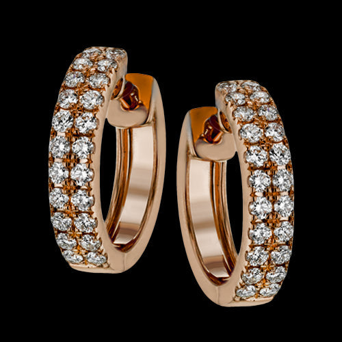 Simon G. Hoop Earring 18k Gold (Rose) 0.53 ct Diamond