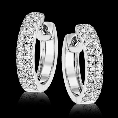 Simon G. Hoop Earring 18k Gold (White) 0.5 ct Diamond