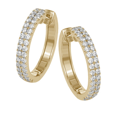 Simon G Fashion Hoop Earrings In 18K Gold With Diamonds (White)