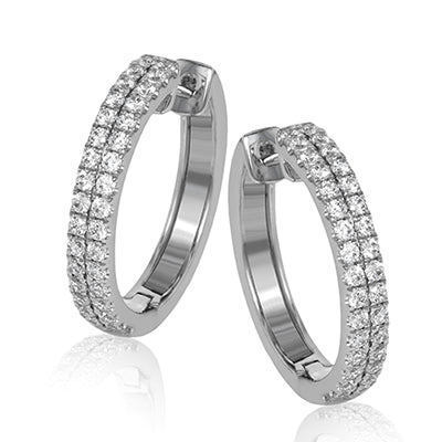 Simon G. Hoop Earring 18k Gold (White) 1 ct Diamond