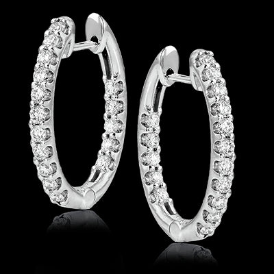 Simon G. Hoop Earring 18k Gold (White) 0.95 ct Diamond