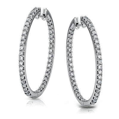 Simon G. Hoop Earring 18k Gold (White) 1.52 ct Diamond