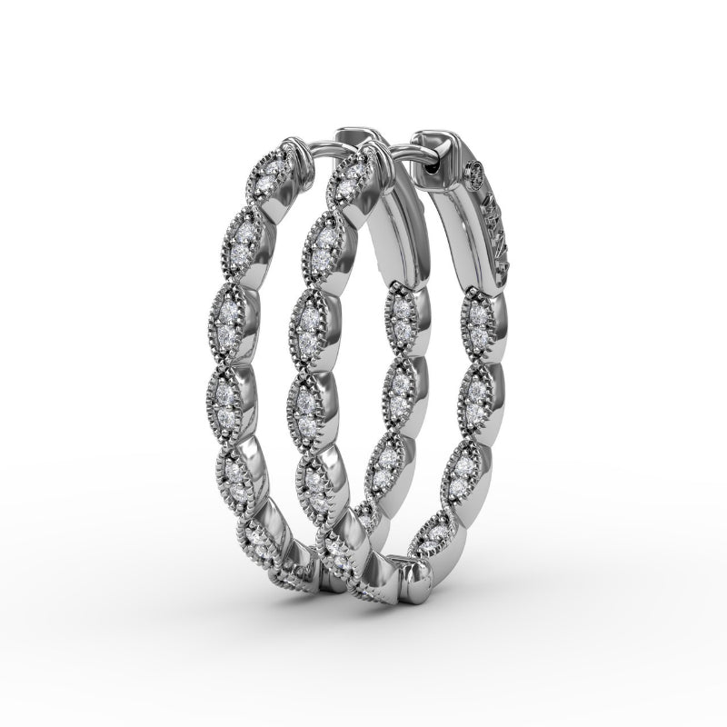 Fana Flawless Filigree Diamond Hoops