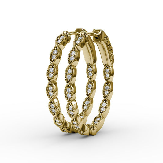 Fana Flawless Filigree Diamond Hoops