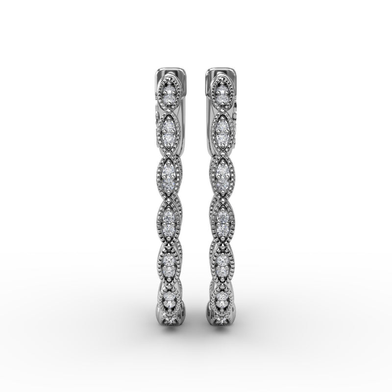Fana Flawless Filigree Diamond Hoops