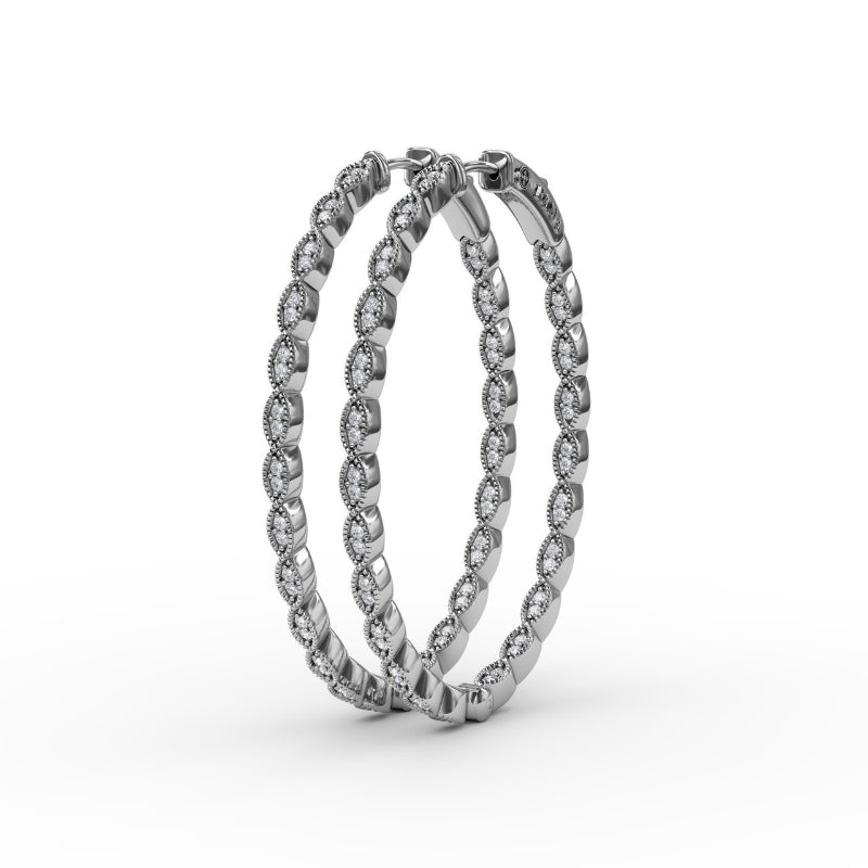 Fana Flawless Filigree Diamond Hoops
