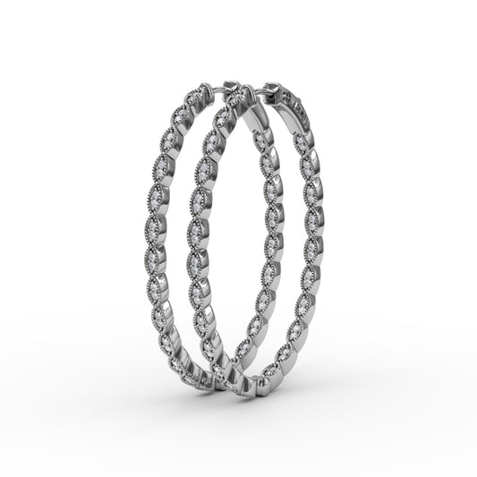 Fana Flawless Filigree Diamond Hoops