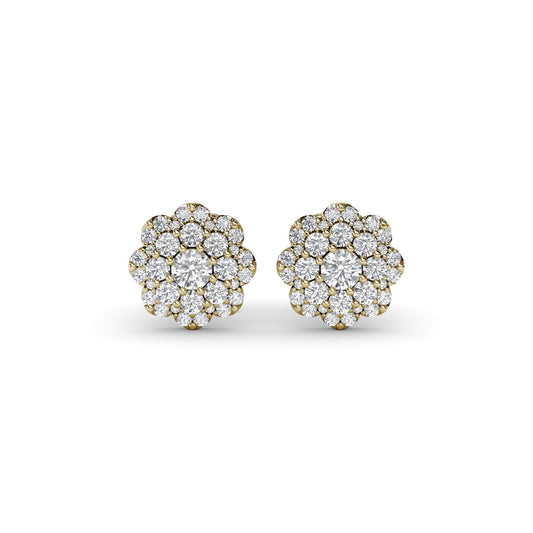 Fana Floral Diamond Stud Earrings