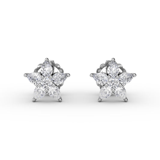 Fana Shine Bright Diamond Star Stud Earrings