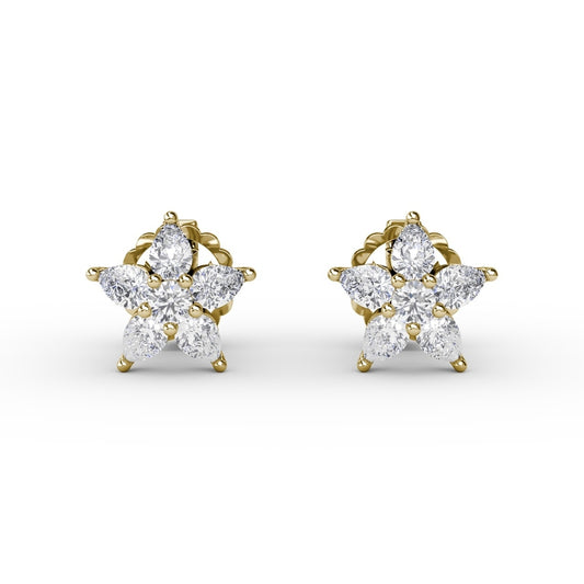 Fana Shine Bright Diamond Star Stud Earrings