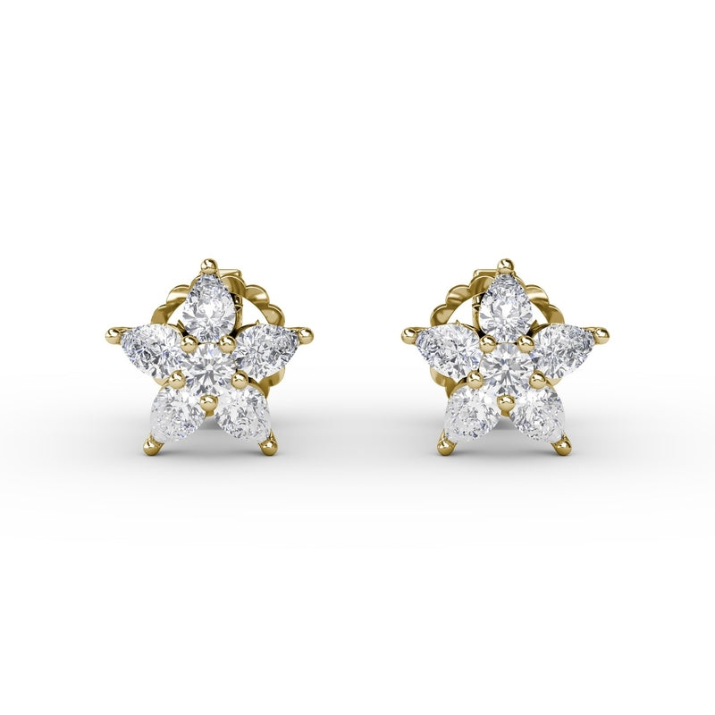 Fana Shine Bright Diamond Star Stud Earrings