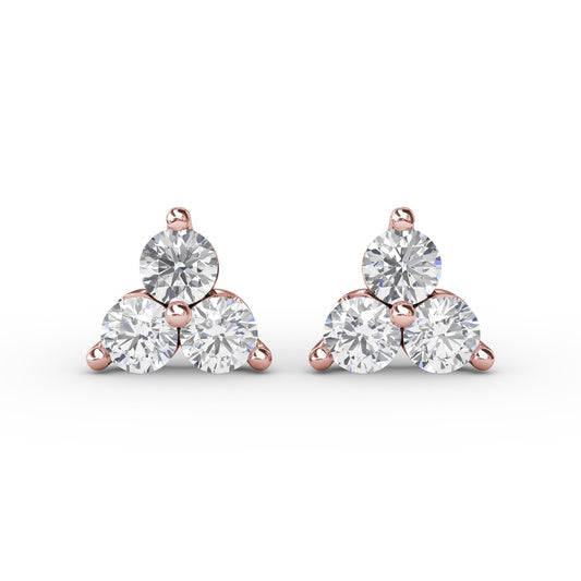 Fana Diamond Cluster Triangle Stud Earrings