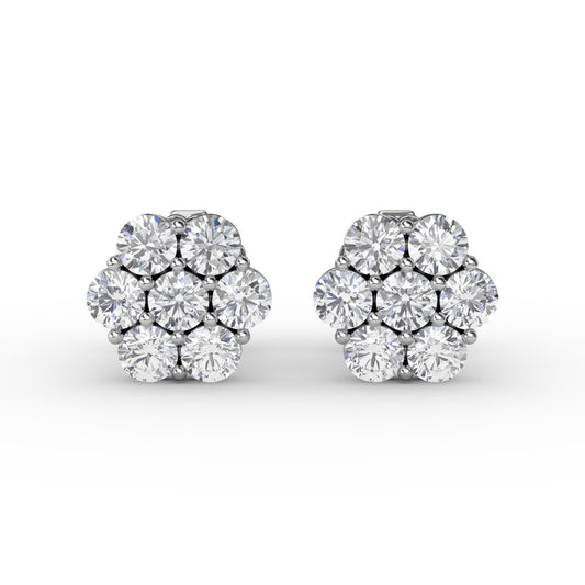 Fana Floral Diamond Stud Earrings