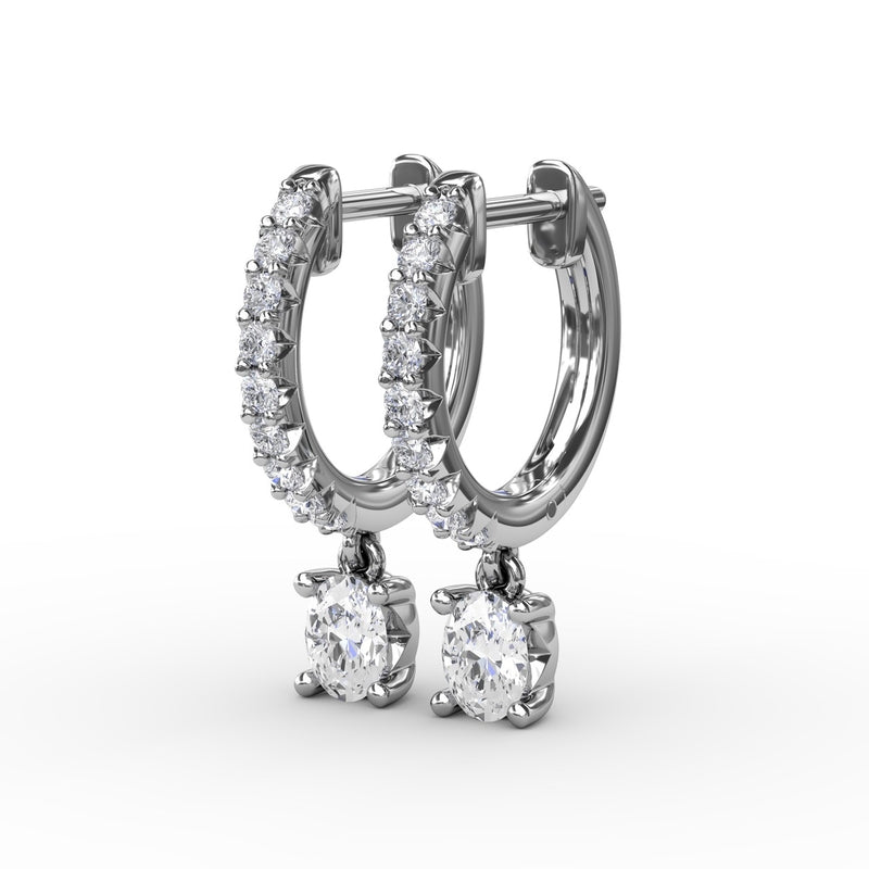 Fana Oval Diamond Drop Earrings