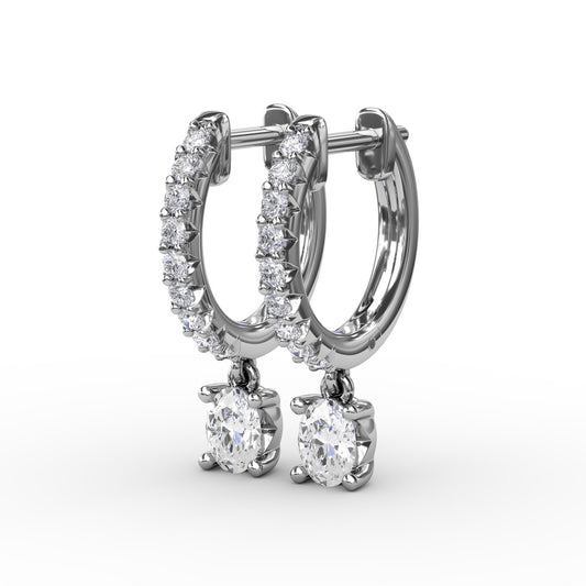 Fana Oval Diamond Drop Earrings
