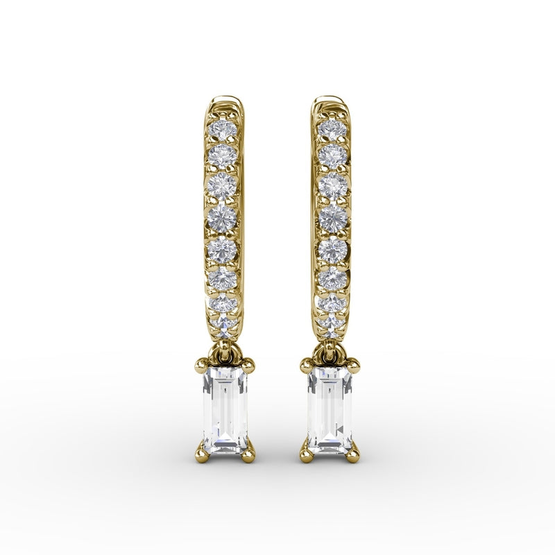 Fana Emerald Cut Diamond Drop Earrings