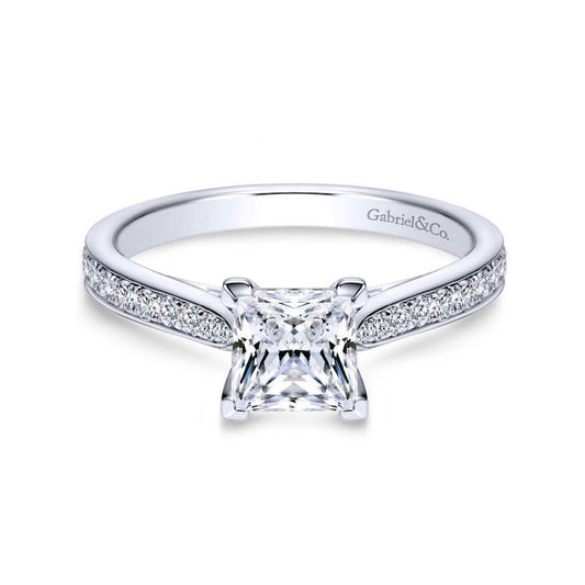 Gabriel & Co. 14k White Gold Contemporary Straight Engagement Ring