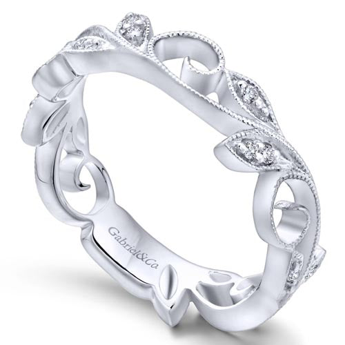 Gabriel & Co. 14k White Gold Stackable Diamond Ring