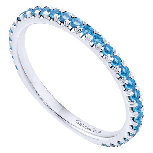 Gabriel & Co. 14k White Gold Stackable Gemstone Ring