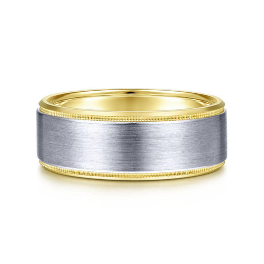 Gabriel & Co. 14k Two Tone Gold Exclusive Men's Wedding Band