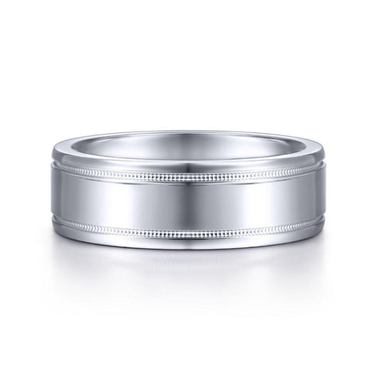 Gabriel & Co. 14k White Gold Exclusive Men's Wedding Band