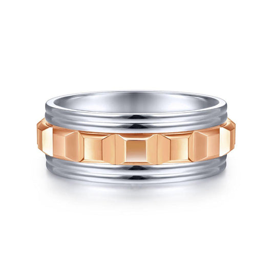 Gabriel & Co. 14k Two Tone Gold Exclusive Men's Wedding Band