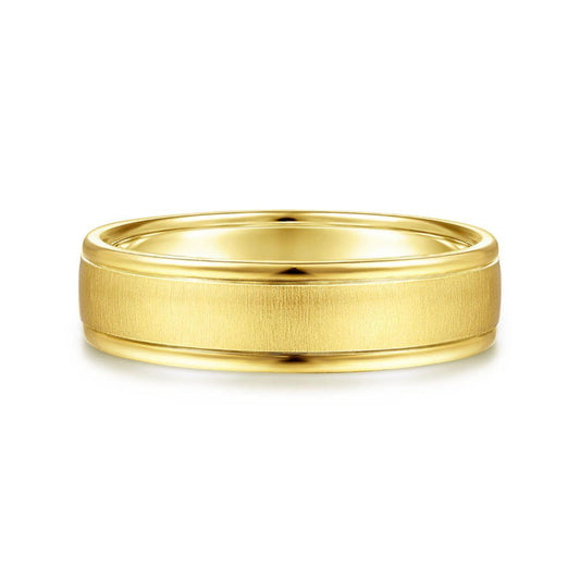 Gabriel & Co. 14k Yellow Gold Exclusive Men's Wedding Band