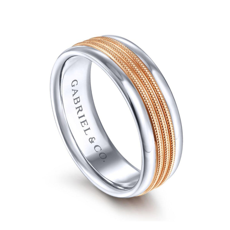 Gabriel & Co. 14k Two Tone Gold Exclusive Men's Wedding Band